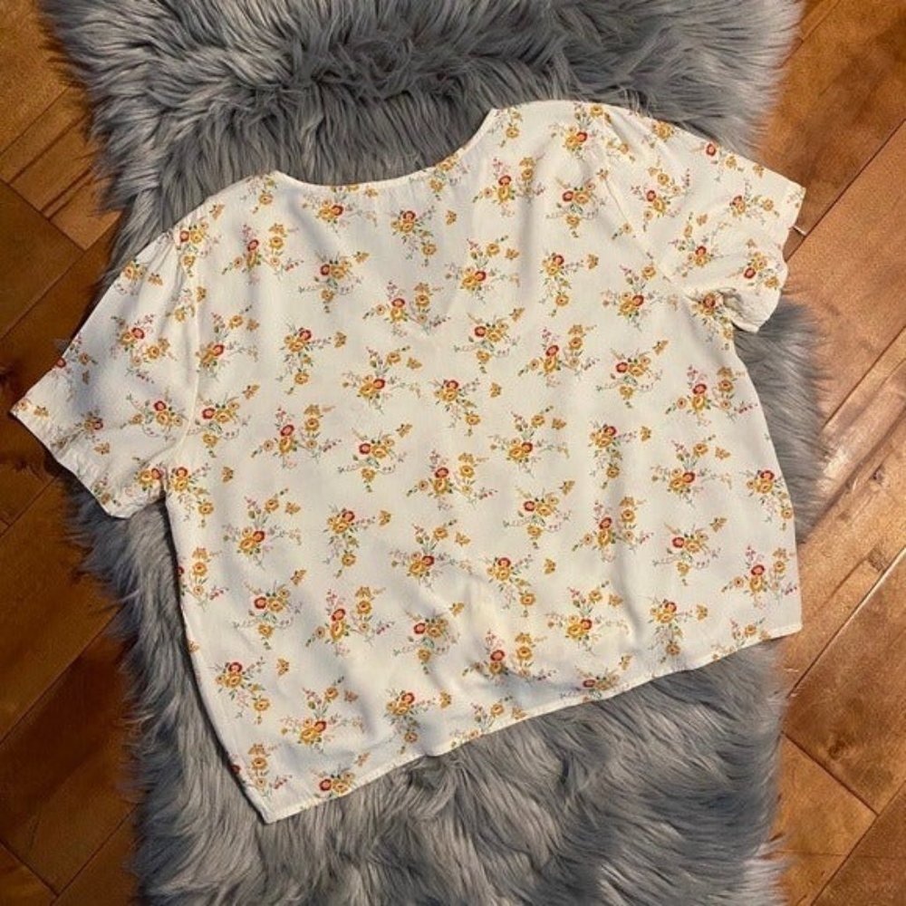 Madewell Novel Tie-Front Top Windowbox Floral Sz M - Picture 7 of 7